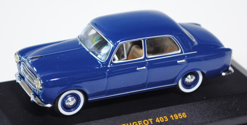 Peugeot 403 (Stufenhecklimousine, viertürig), Modell 1955-1958, Baujahr 1956, saphirblau, IXO MODELS