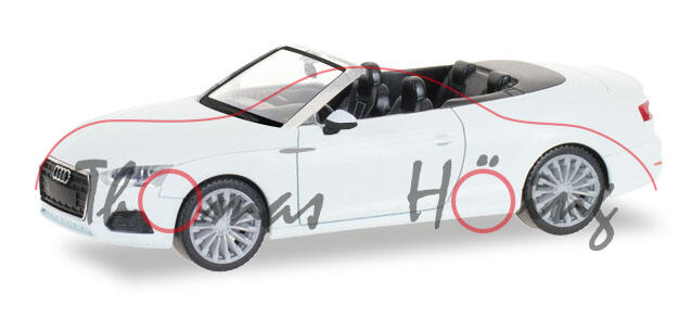 Audi A5 Cabriolet (Typ 9F / F5, AU495, Modell 2017-), ibisweiß, Herpa, 1:87, mb