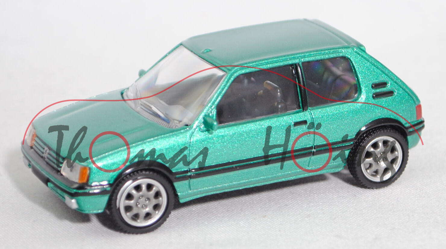 Peugeot 205 GTI Griffe (1. Facelift 1988, Modell 1984-1990), vert fluorite metallic, Norev, 1:54, mb