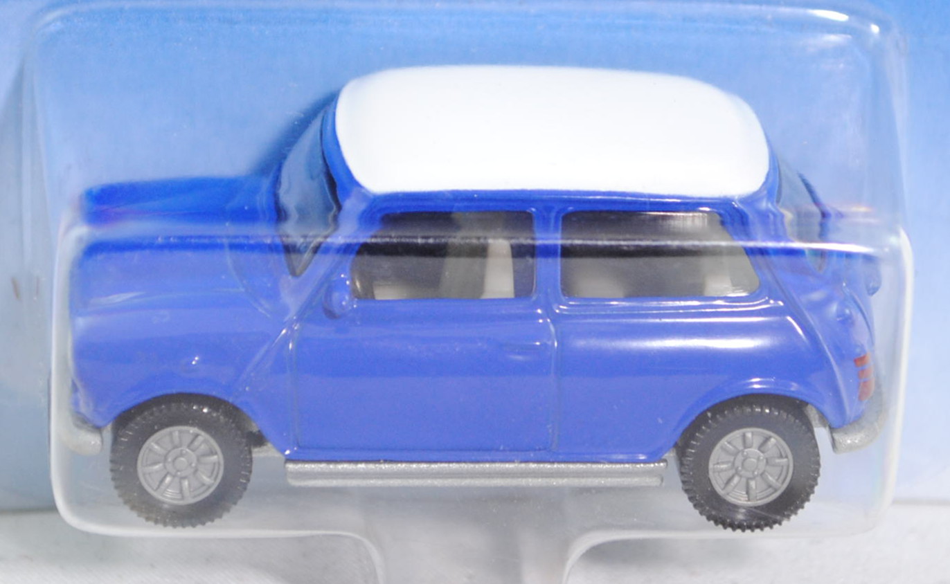 00004 Mini Cooper (Typ MK VI, Modell 1992-1996), ultramarinblau, Dach reinweiß, innen grauweiß, Lenk