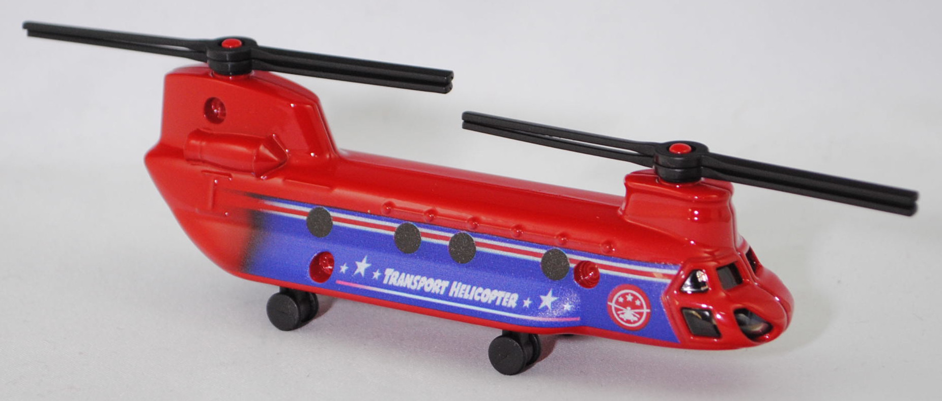 00000 Boeing-Vertol CH-47D Chinook HC.2 (Modell 234/H-47, Modell 1982-1995), hell-signalrot, TRANSPORT HELICOPTER, SIKU SUPER, 1:130, P29f