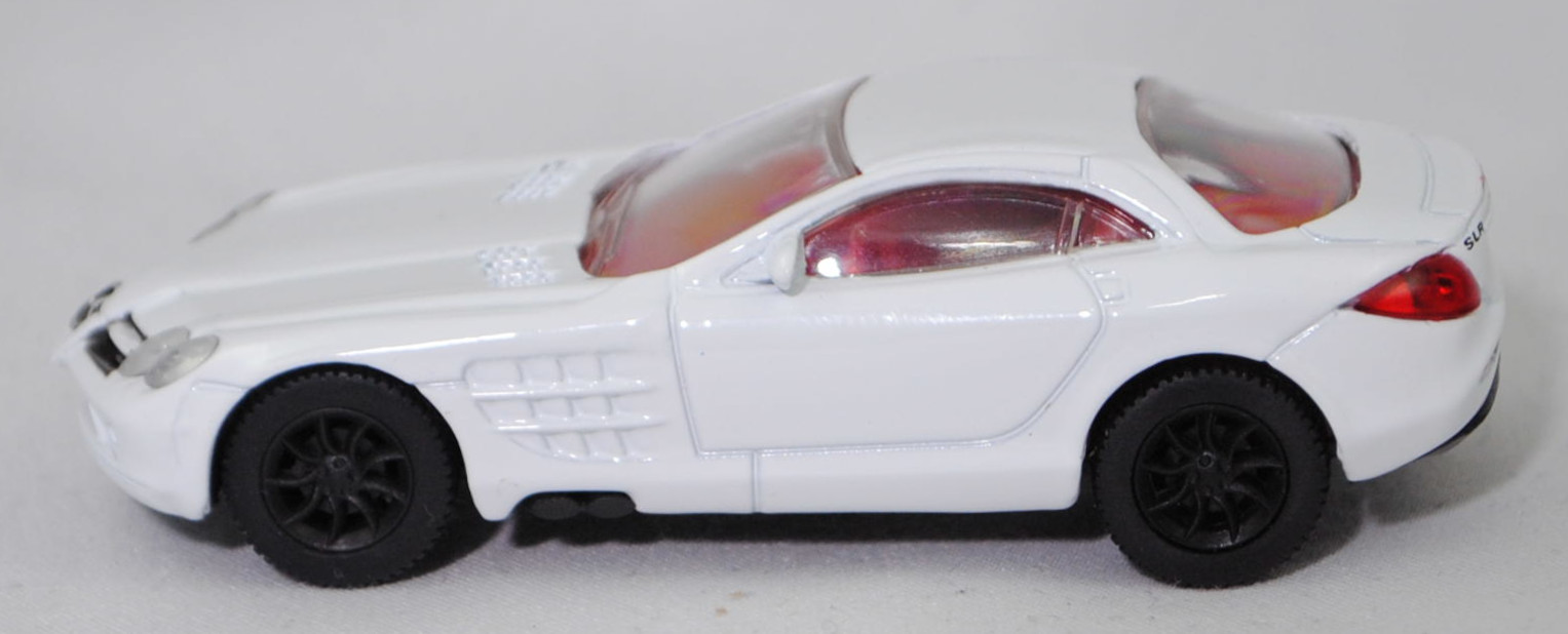00003 Mercedes-Benz SLR McLaren (1. Generation, C 199, Modell 2004-2008), reinweiß, Bpr. 1004, B25a / B25b schwarz, SIKU SUPER, 1:55, m