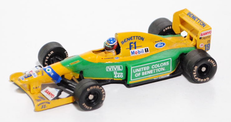 Benetton Ford B 192, signalgelb/dunkel-gelbgrün, Formel 1 Saison 1992, Team: Camel Benetton Ford (3.