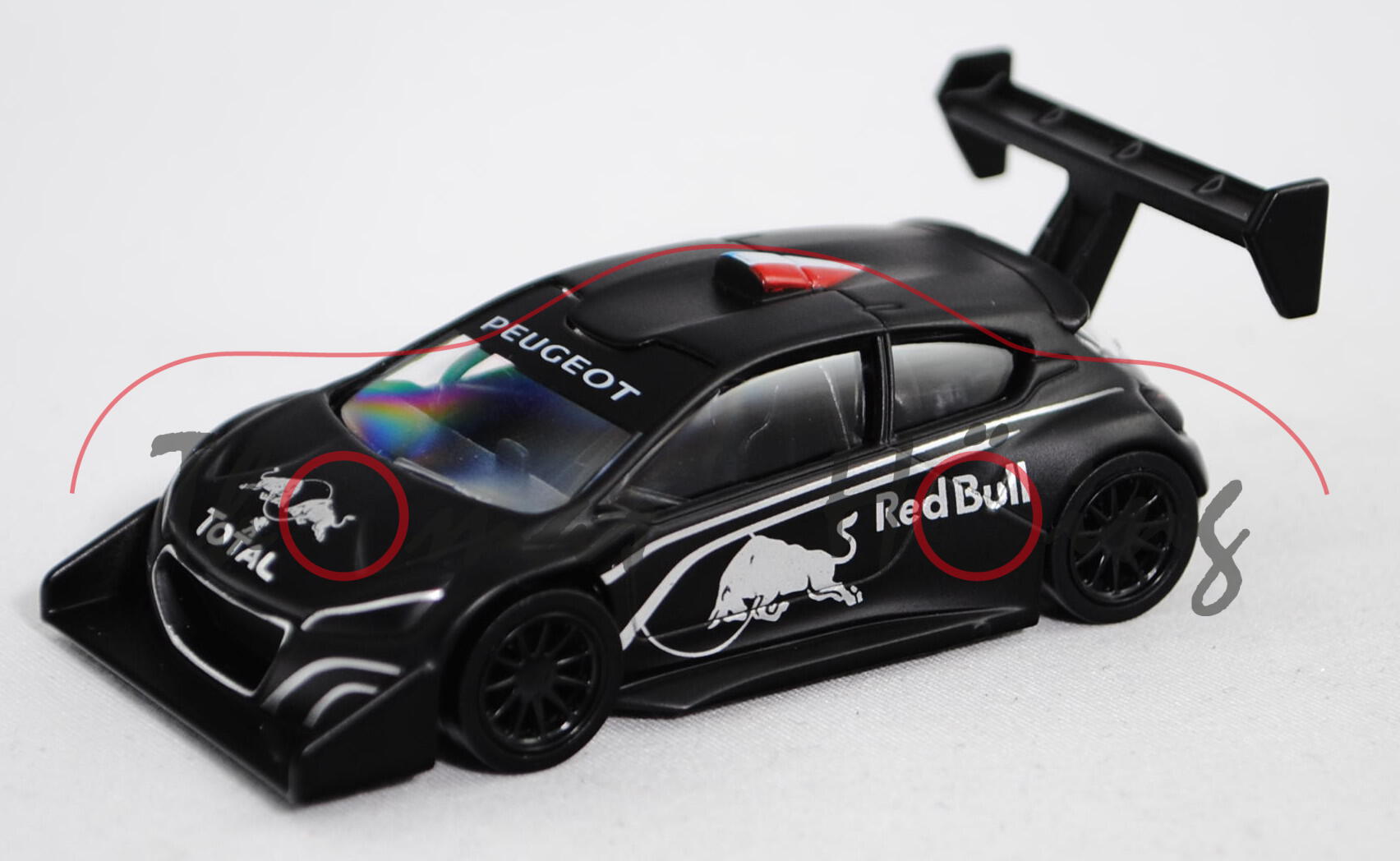 Peugeot 208 T16 Pikes Peak (Modell 2013), mattschwarz, RedBull / PEUGEOT / TOTAL, Präsentation Bergr