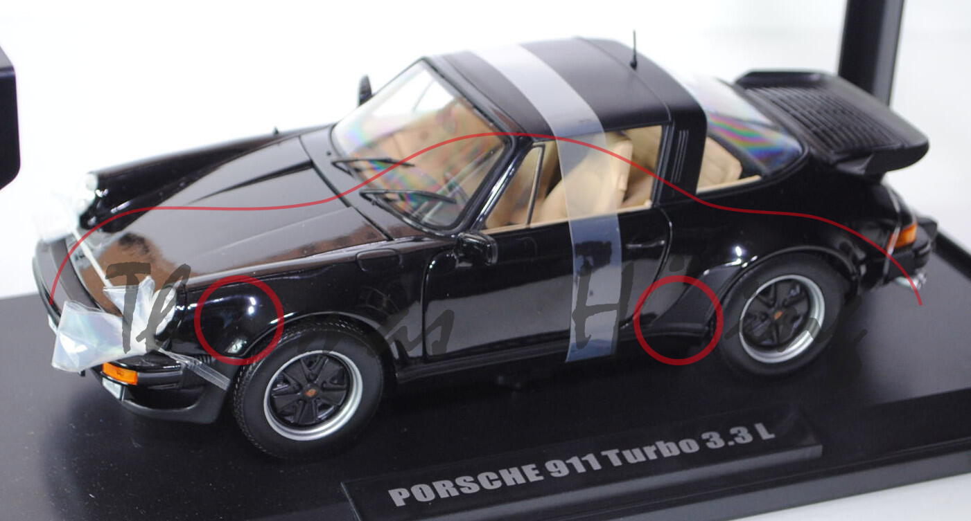 Porsche 911 Turbo 3,3 Targa (G-Modell Typ 930), Modell 1978-1989, schwarz, 1:18, Norev, mb