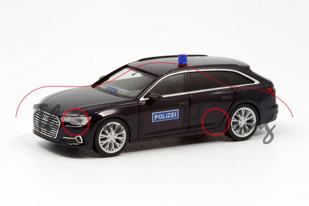 Audi A6 Avant (C8, Typ 4K / F2, Modell 2018-) SEK, firmamentblau metallic, POLIZEI, Herpa, 1:87, mb