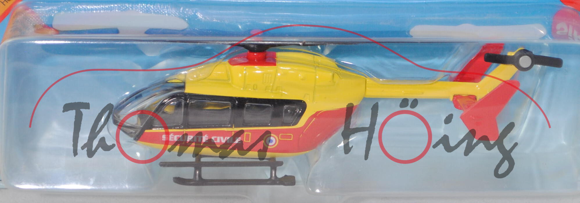 00100 F Eurocopter EC 145 / Kawasaki BK 117 C-2 Hubschrauber, gelb/rot, SÉCURITÉ CIVILE, 1:87, P29a