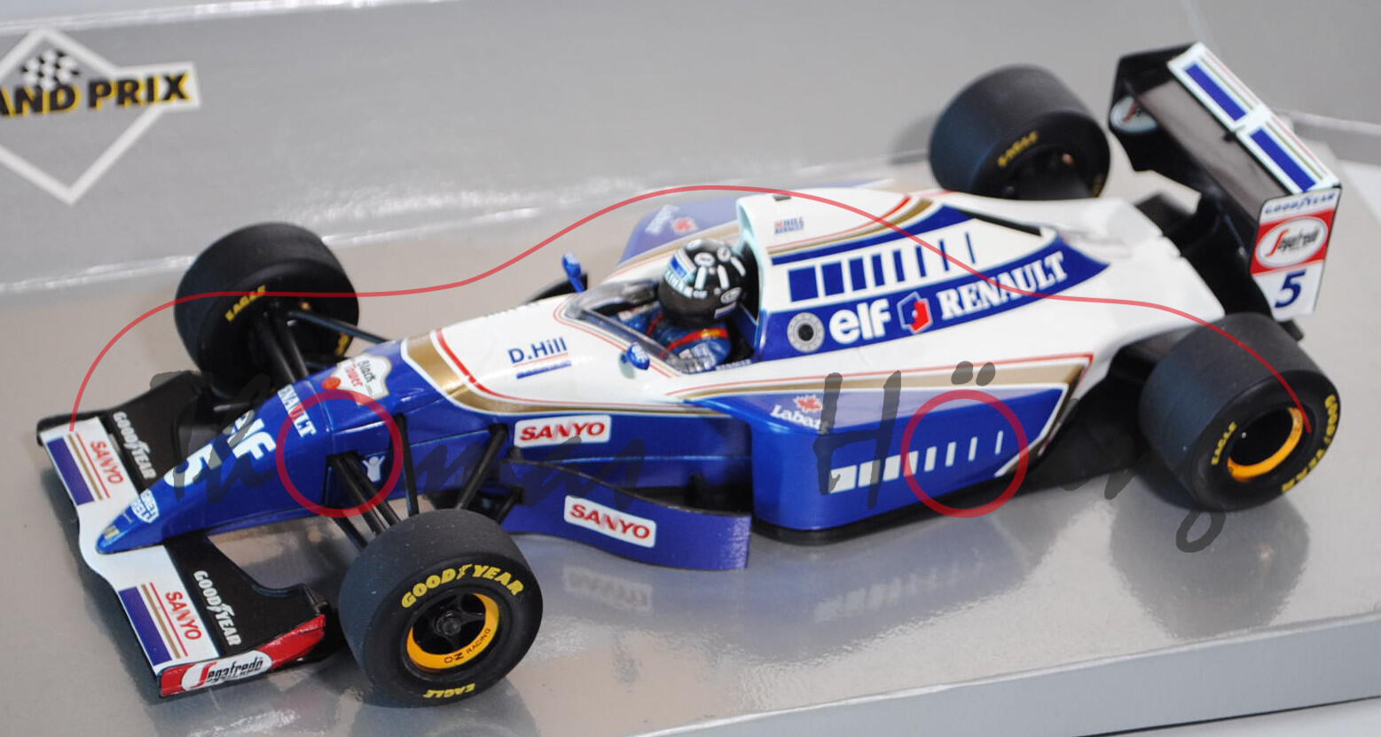 Williams FW16, reinweiß/ultramarinblau, Team Rothmans Williams Renault (2. Platz), Fahrer: Daimon Hi