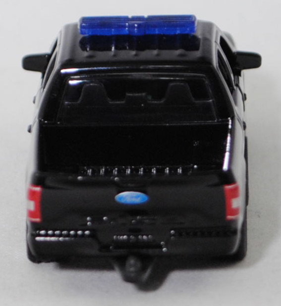 00000 Ford F-150 LARIAT STANDARD V8 SuperCrew mit 5,5 Ft Ladefläche (P552, Facelift 2018, Modell 2018-2020) US-Police, schwarz, Police, SIKU, 1:71, P29f