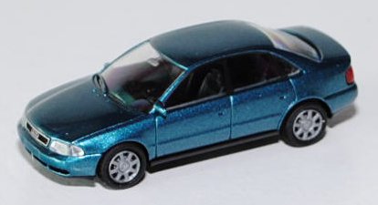 Audi A4 (Typ B5), Modell 1994-2000, azurblaumetallic, Rietze, 1:87, mb