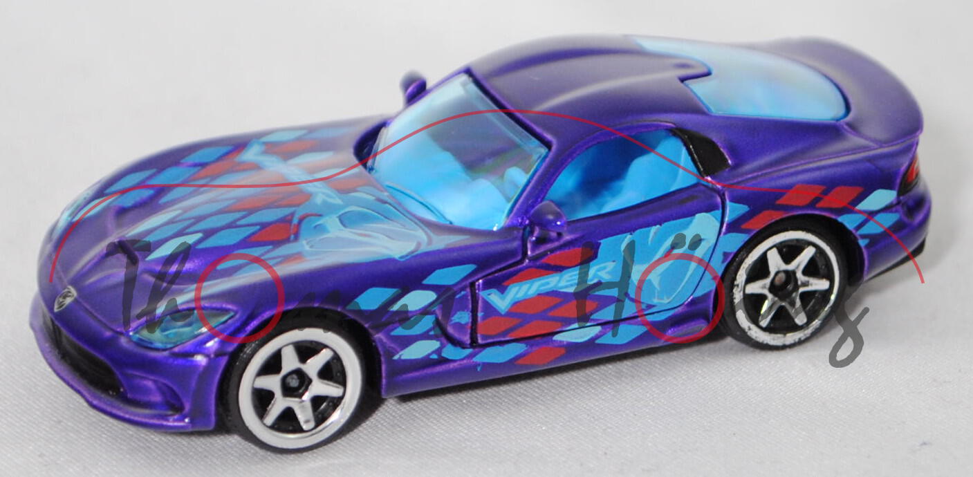 Dodge Viper SRT-10 (Mod. 15-17) TORQUE KING / URBAN, dunkel-blaulilamet., majorette, 1:60, RARE, mb