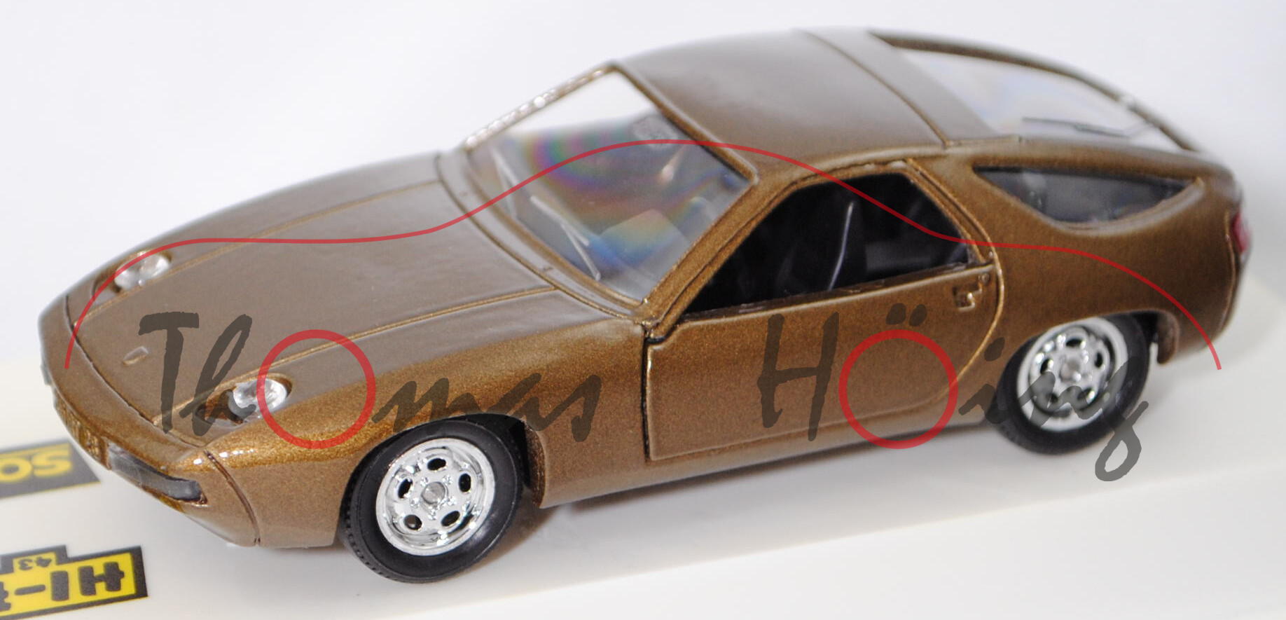 Porsche 928 (1. Generation, Mod. 1977-1979), dunkel-grünbraunmetallic, Solido HI-FI 43, 1:43, PC-Box