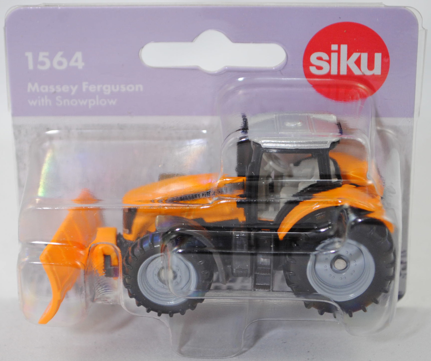 00000 Massey Ferguson MF 8737 Dyna-VT Efficient (Modell 2014-2017) mit Räumschild, dunkel-melonengelb, SIKU, P29f