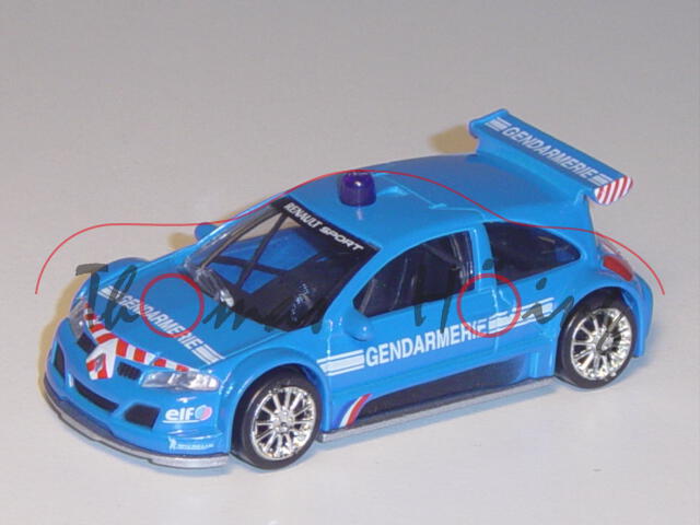 Renault Megane Trophy 2005, dunkel-himmelblau, GENDARMERIE / elf / MICHELIN / RENAULT SPORT, 1:50, N