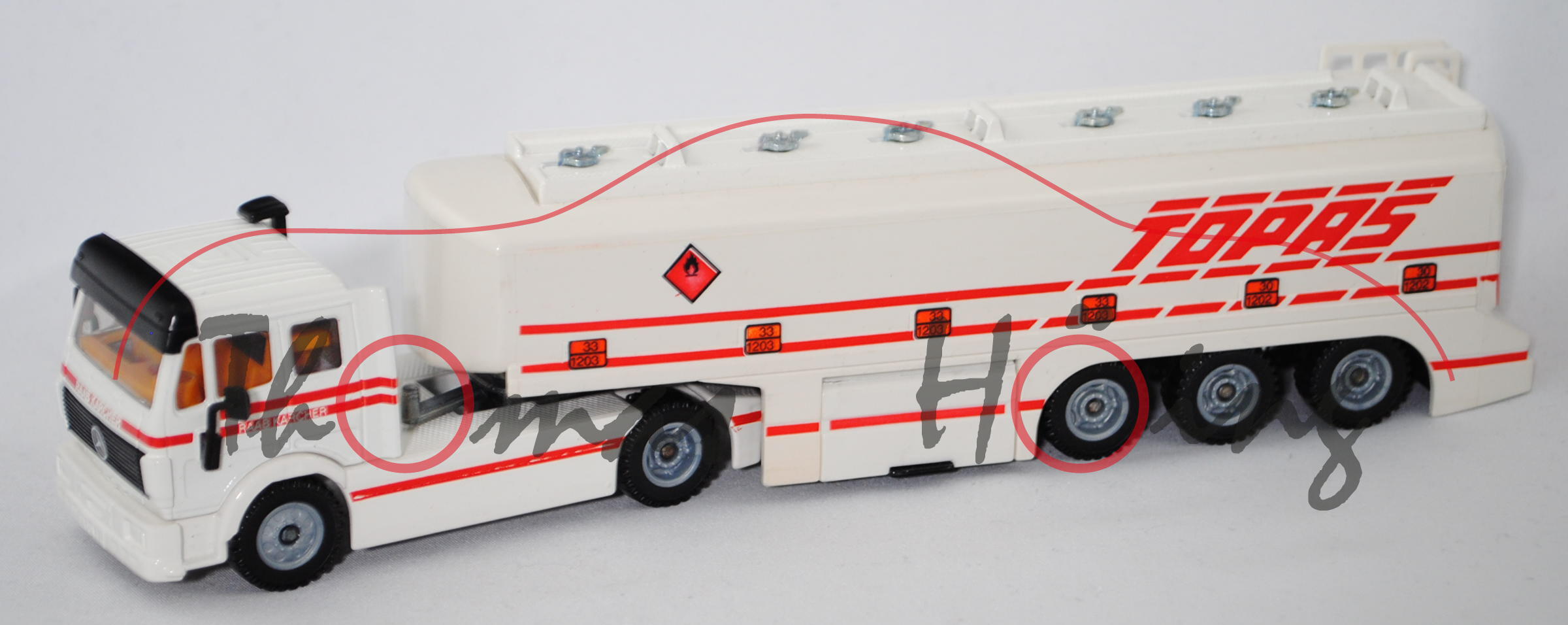 00000 Mercedes-Benz SK 1929 (Mod. 1989-1994) TOPAS-Tankzug, reinweiß, RAAB KARCHER, SIKU, 1:55
