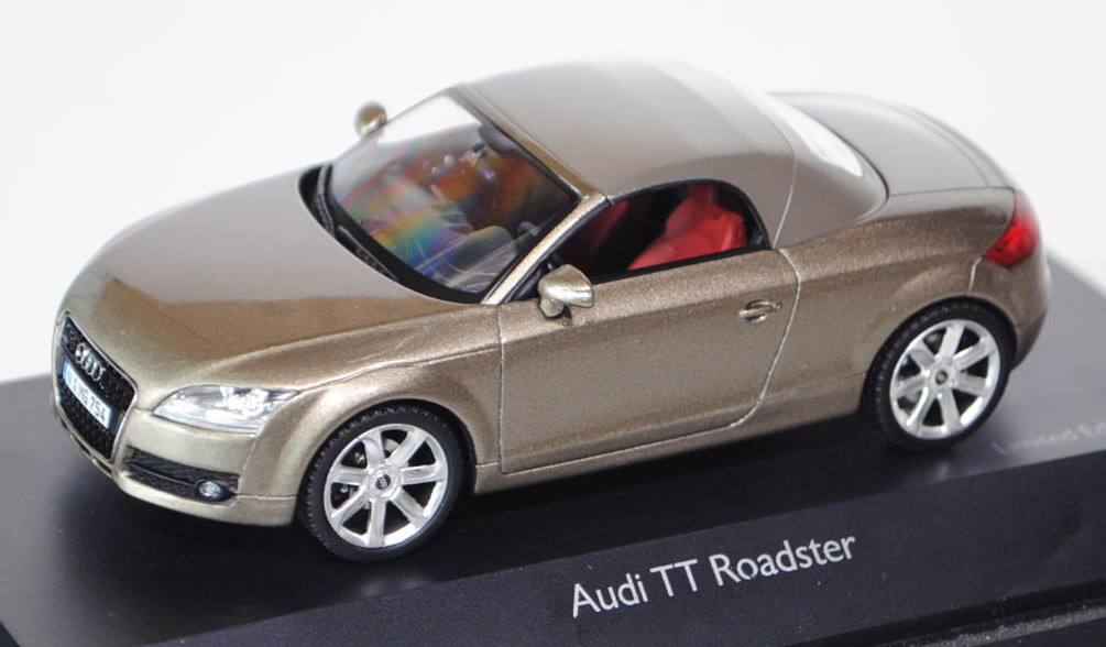 Audi TT Roadster mit Softtop (Typ 8J, Mod. 2007-2010), dakkarbeige, Schuco, 1:43, PC-Box (Limited)