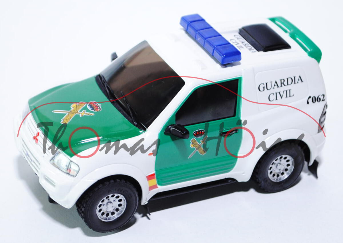 Mitsubishi Pajero Polizei (3. Generation, Typ V60), Modell 2000-2003, reinweiß/minzgrün, GUARDIA / C