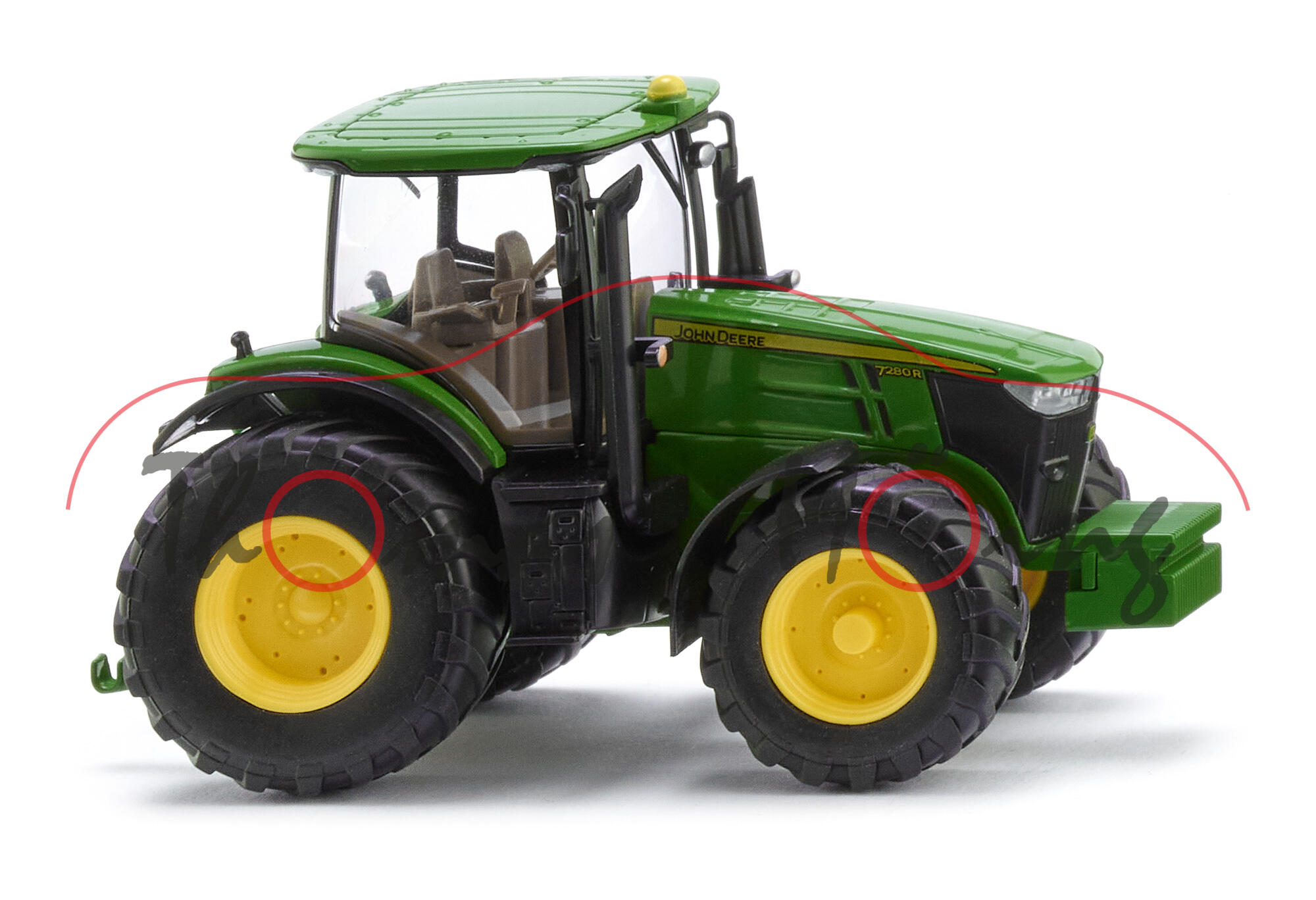 John Deere 7280R (1. Generation, Baureihe 7R Serie, Modell 2011-2013), smaragdgrün, Wiking, 1:87, mb