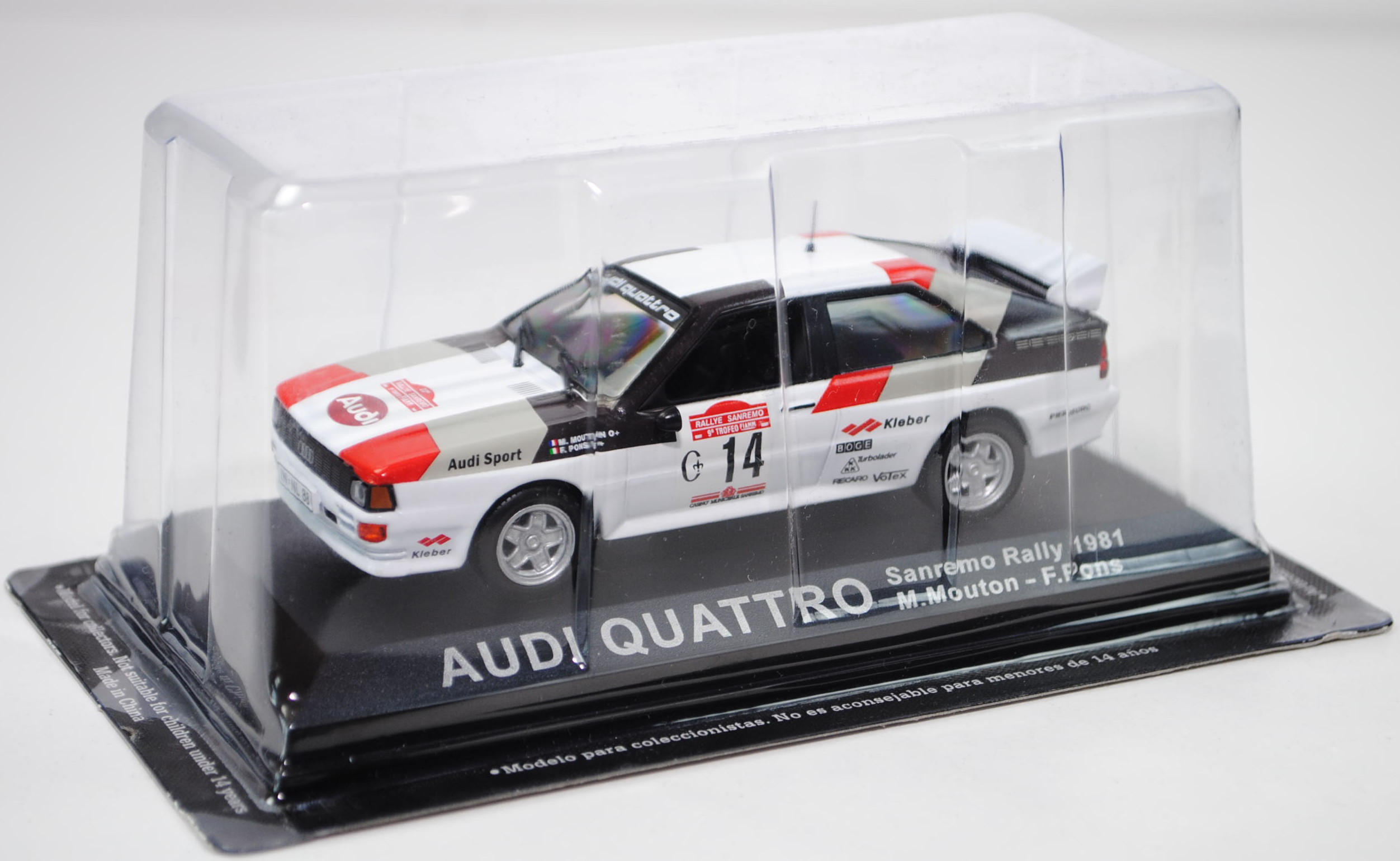 Audi Quattro (B2, Typ 85Q), Baujahr 1980-1991, reinweiß, San Remo 1981, Fahrer: Michele Mouton / Fab