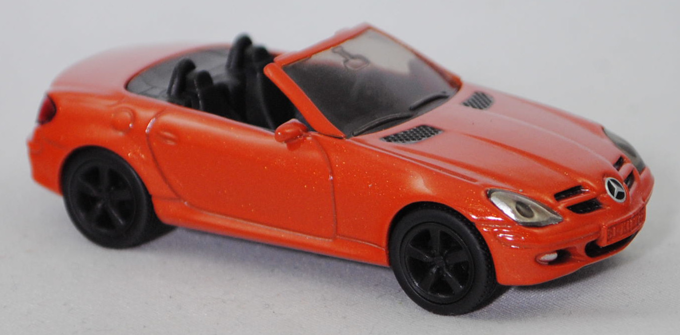 00010 Mercedes-Benz SLK 350 (interne Baureihenbezeichnung R 171, Vor-MoPf, Modell 2004-2008), energy orange metallic, innen schwarz, Bpr. 1002, SIKU SUPER, 1:55, m