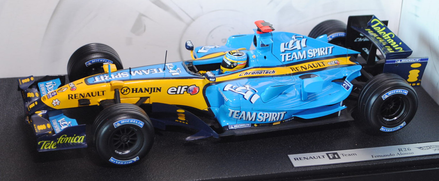 Renault R26, himmelblau/signalgelb, Team Mild Seven Renault F1 Team (1. Platz), Fahrer: Fernando Alo