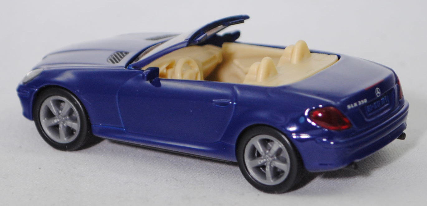 00002 Mercedes-Benz SLK 350 (interne Baureihenbezeichnung R 171, Vor-MoPf, Modell 2004-2008), hell-kobaltblau, innen elfenbein/schwarz, Bpr. 1002, SIKU SUPER, 1:55, m