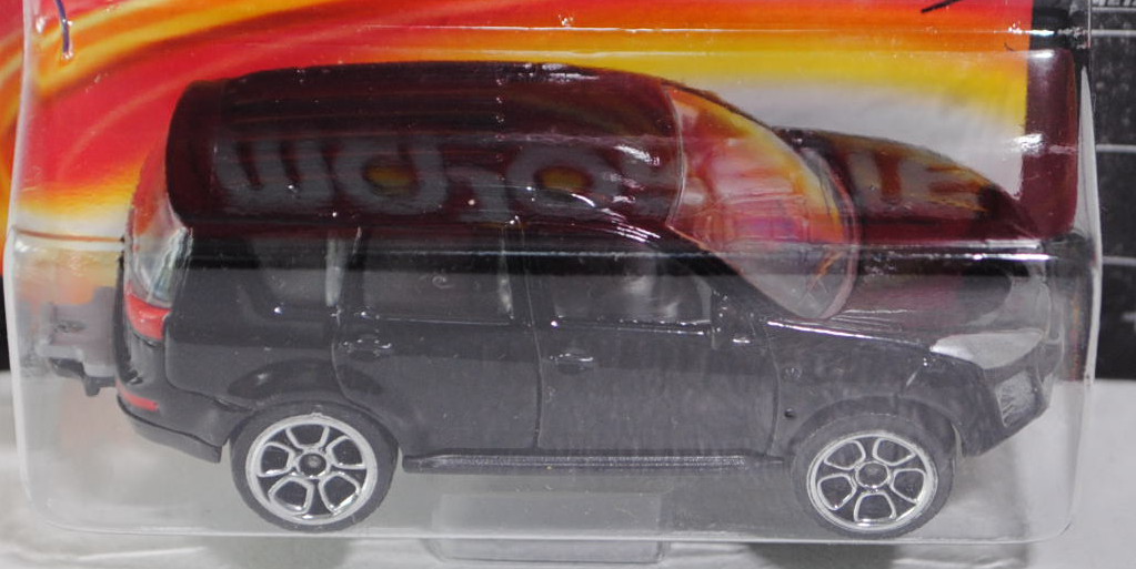 Peugeot 4007 (Nr. 205 G), Modell 2007-2012, schwarz, mit Anhängerkupplung, majorette, 1:64, Blister