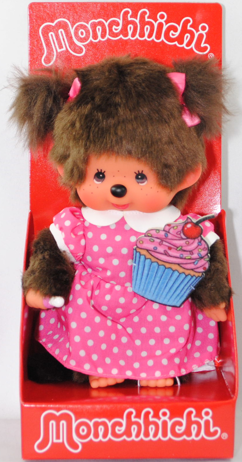 Monchhichi Cup Cake Girl (Monchhichi Cup Cake Mädchen), 20 cm groß, Sekiguchi (EAN 4905610229437)