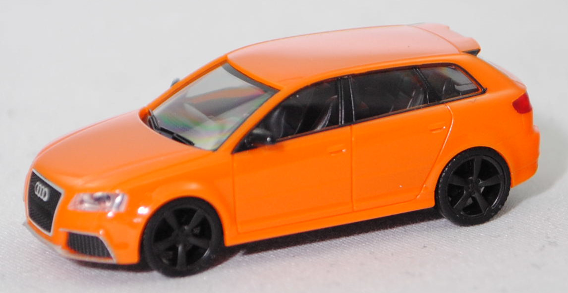 Audi RS 3 Sportback (1. Generation RS 3 bzw. 2. Generation A3, 8PA, Modell 2011-2012), glutorange (Verkaufskennzeichen 3F, Farbcode LY2G), Herpa, 1:87, mb