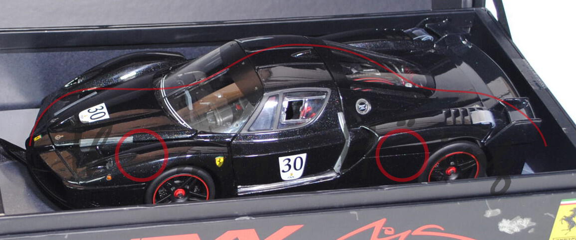 Ferrari FXX Evoluzione Michael Schumacher, Modell 2007, schwarz, Nr. 30, ELITE, 1:18, mb (Limited Ed