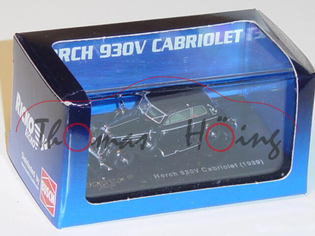 Horch 930V Cabriolet 1939, schwarz, Verdeck geschlossen, Ricko / Busch, 1:87, PC-Box