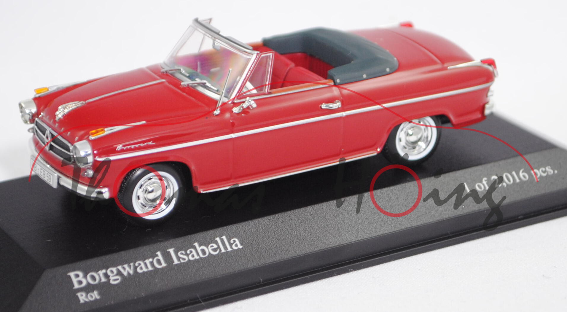 Borgward Isabella TS Cabriolet (Modell 1958-1960, Baujahr 1959), kupferrot, Minichamps, 1:43, PC-Box