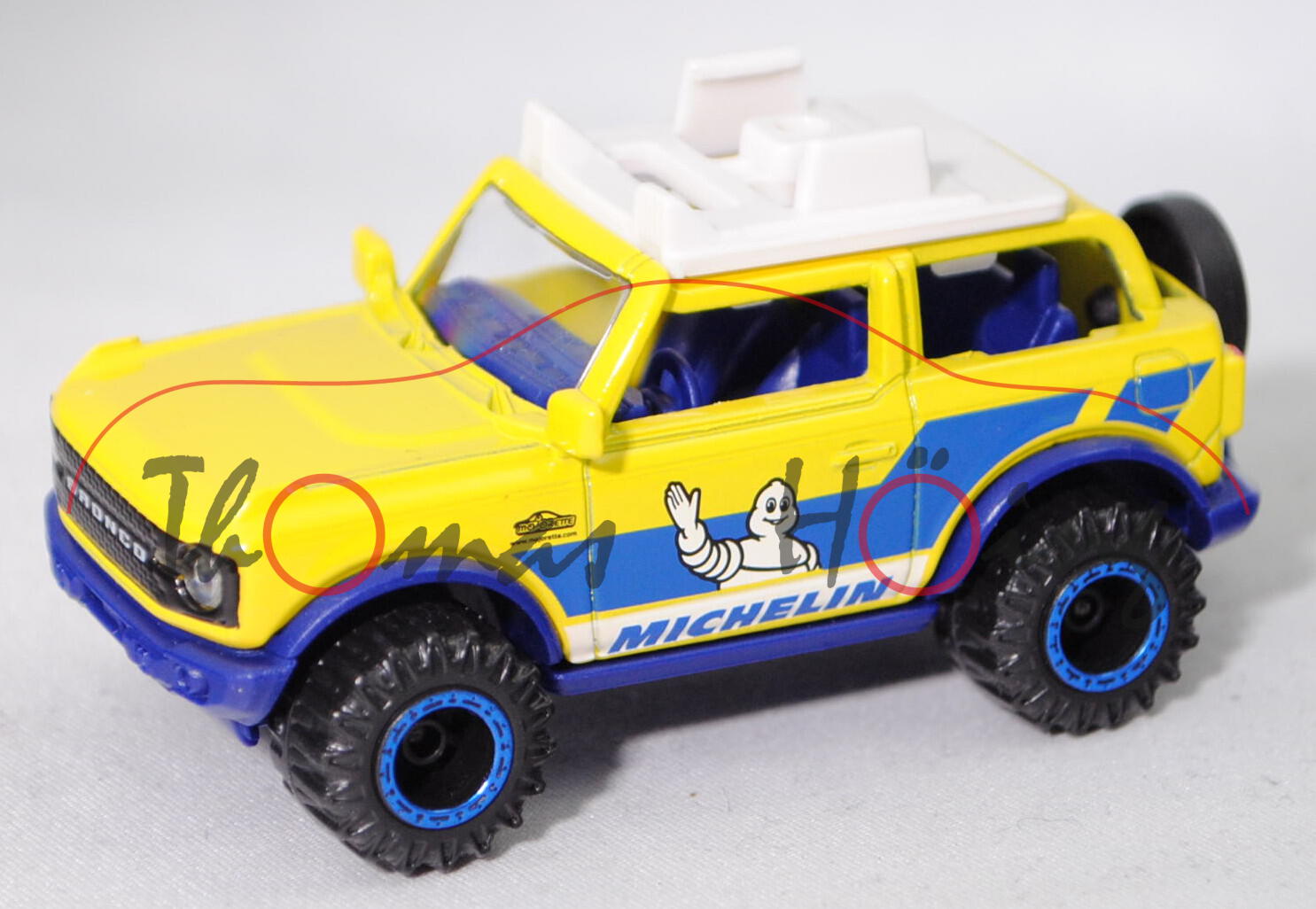 Ford Bronco WILDTRAK (Modell 2021-) MICHELIN / OFFROAD, zinkgelb, majorette, 1:62, COOL, mb