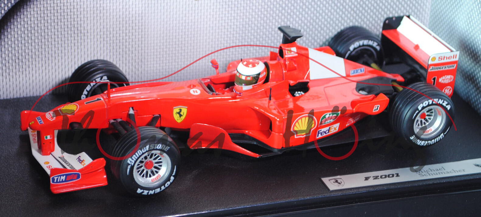 Ferrari F2001, leuchtrot/reinweiß, Team Scuderia Ferrari Marlboro (1. Platz), Fahrer: Michael Schuma