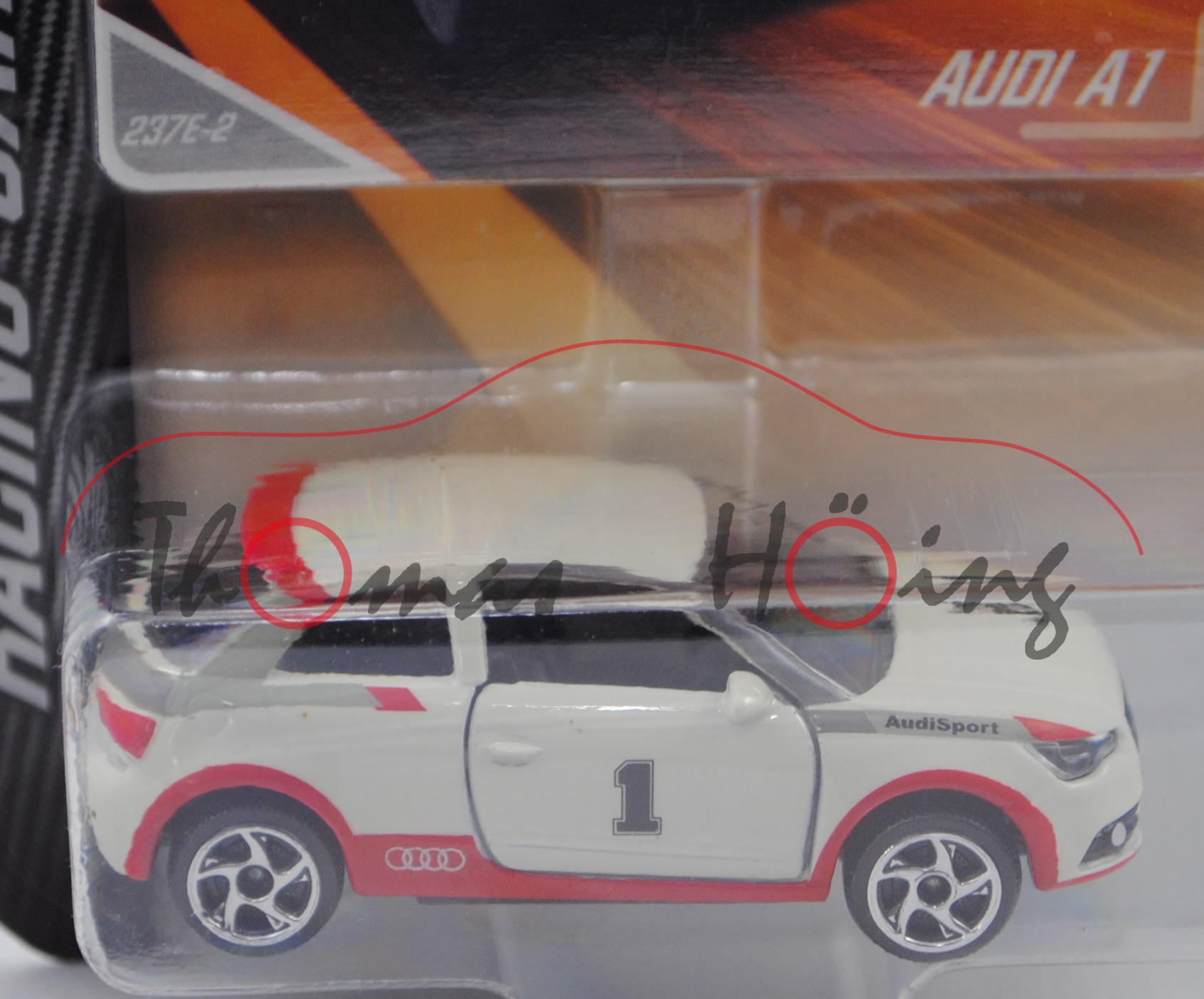 Audi A1 (Typ 8X, Mod. 2010-2014), (Nr. 237 E), weiß, Audi Sport / 1, Modell Nr. 237E-2, majorette, 1