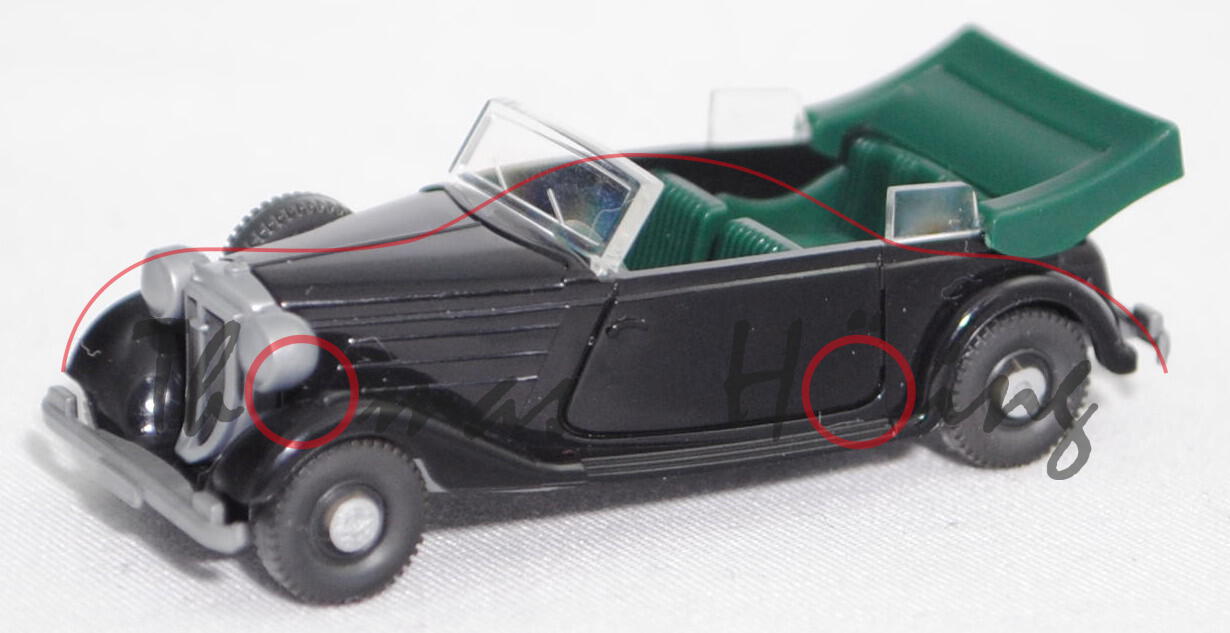 Audi Front 225 Cabriolet (Typ Front 2, Modell 1934-1938, Baujahr 1937), schwarz, Wiking, 1:87