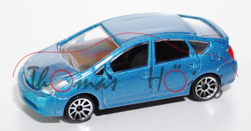 Toyota Prius II Typ NHW20 (Nr. 292D), Modell 2003-2009, graublaumetallic, majorette, 1:59, mb