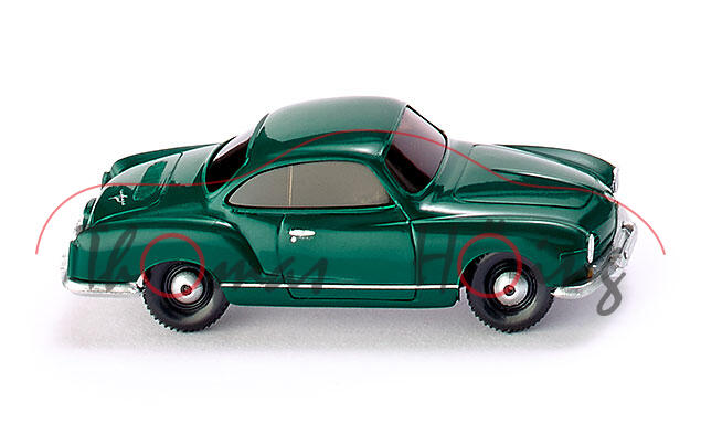 VW Karmann Chia Coupé (Typ 14, Modell 1955-1969), grün, Wiking, 1:87, mb