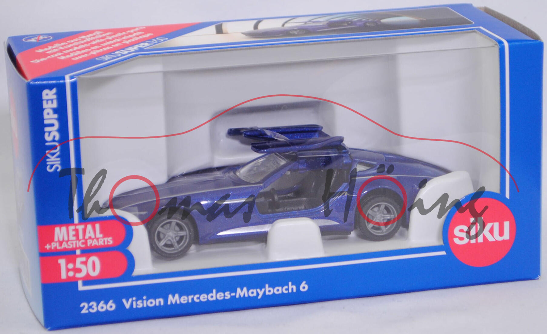 00000 Vision Mercedes-Maybach 6 (1. Generation, Concept car / Showcar, Modell 2016), hell-nachtblaumetallic, SIKU, 1:50, L17mpK