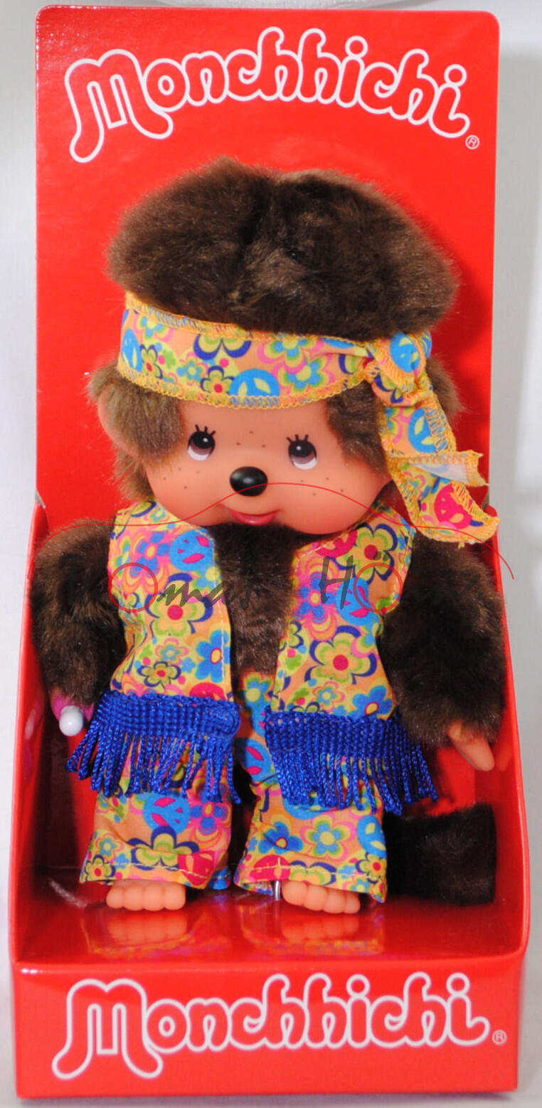 Monchhichi Flower Power Boy (Flower Power Junge), 20 cm groß, Sekiguchi (EAN 4905610252886)