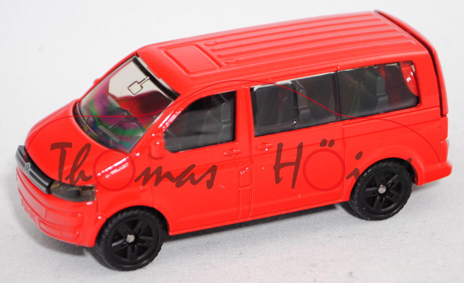 00022 VW T5 facelift Multivan (Typ 7H, Mod. 09-15), hell-verkehrsrot, B47 schwarz, SIKU, 1:61, P29e