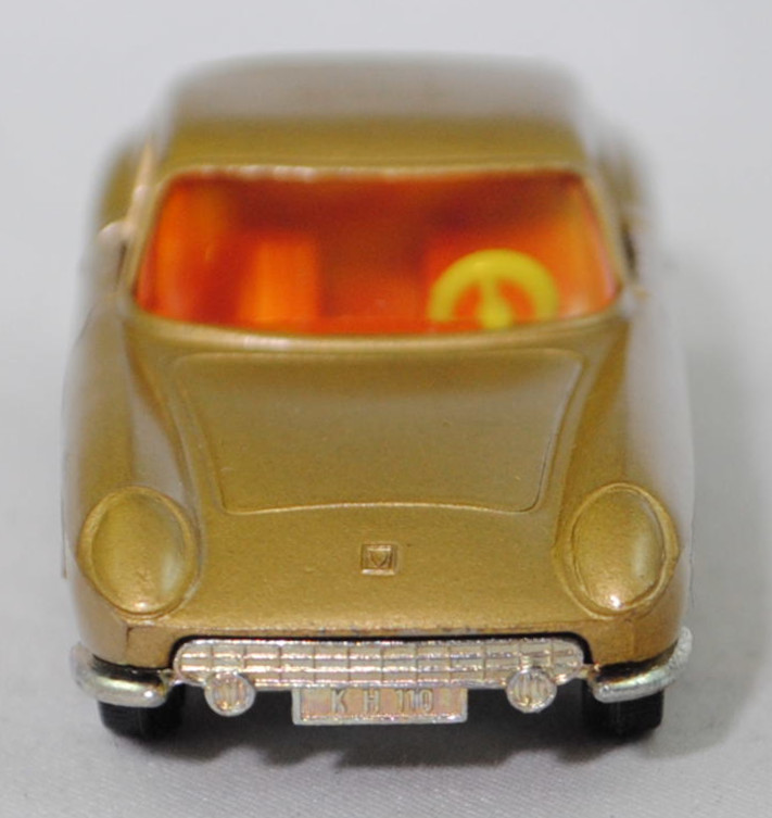 00005 Ferrari Berlinetta 275 GTB (Tipo 563, 2. Serie, Long Nose / Lange Nase, Modell 1965-1966), goldmetallic, Frontscheinwerfer integriert, Bpr. 1012, W-Germ, R11, SIKU SUPER, 1:56, m