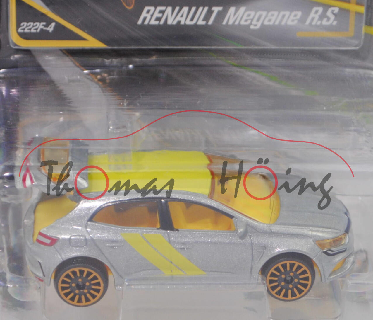 Renault Mégane R.S. TCe 280 EDC (Mod. 2018), graualuminiummet., Nr. 222F-4, majorette, 1:63, Blister