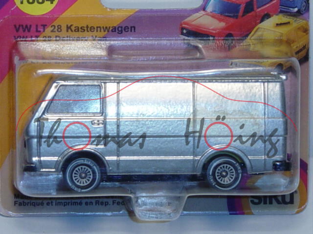 00003 VW LT 28 Kastenwagen (Modell 1975-1986), silbergraumetallic, innen zinkgelb, Lenkrad integrier