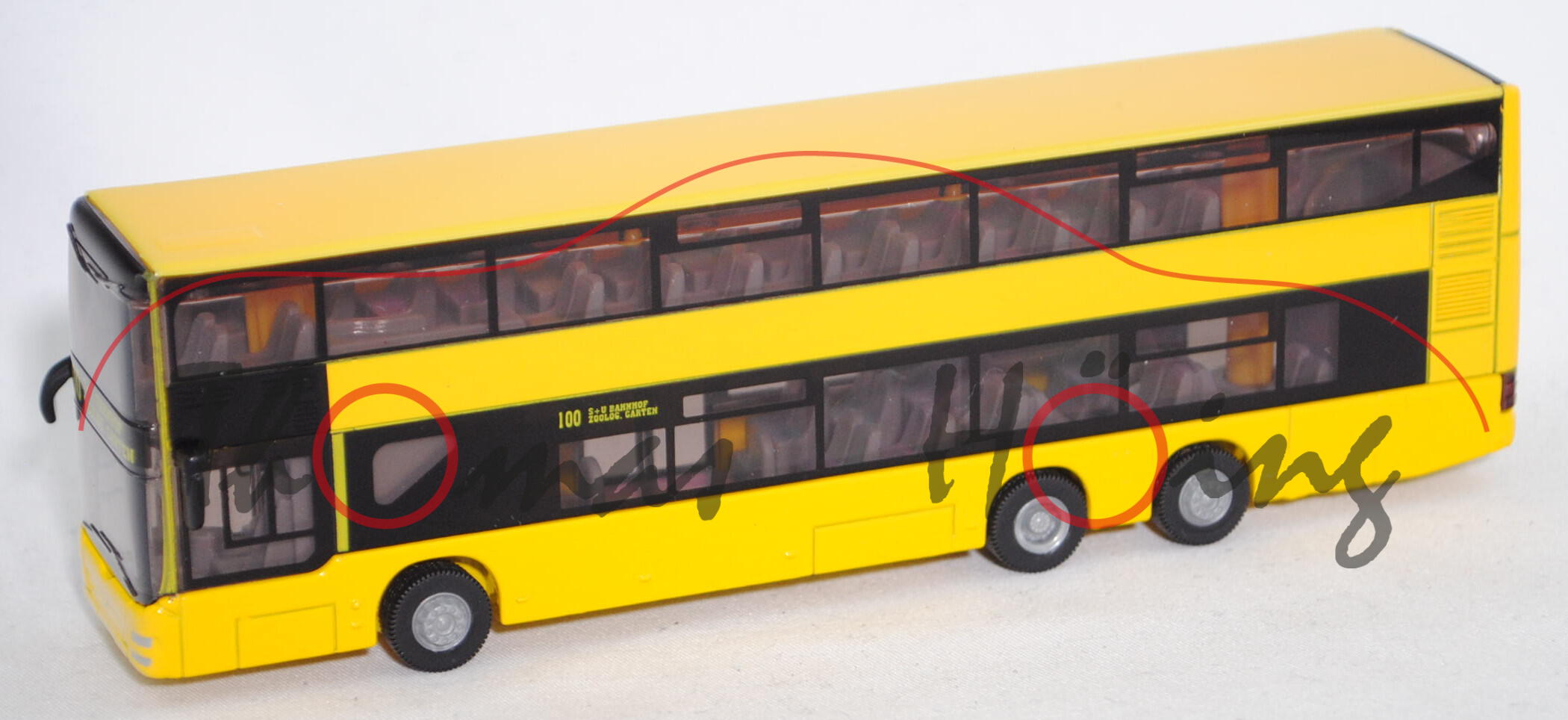 00000 MAN Lion's City DD mit 3 Türen Doppelstock Linienbus (Modell 2004-2017), gelb, 1:87, L17mpK