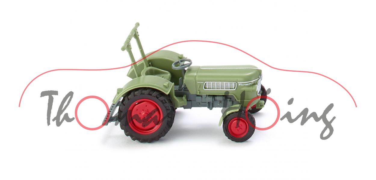 Fendt Farmer 2 Traktor (Typ FW 139, Mod. 60-67), Motorhaube + Kotflügel resedagrün, Wiking, 1:87, mb