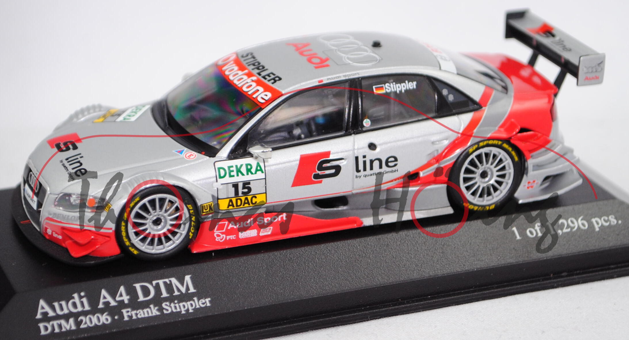 Audi A4 DTM 2005 (B7, Typ 8EC/R12), silber/rot, DTM 2006, F. Stippler, Nr. 15, Minichamps, 1:43, mb