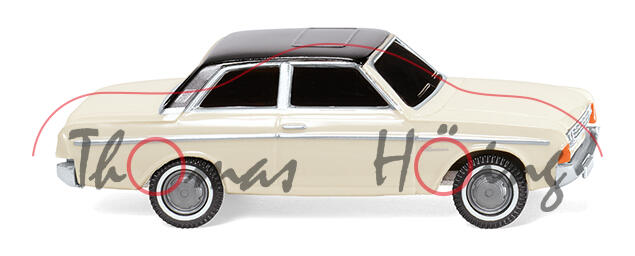 Ford Taunus 20M TS (Typ P5, 2-türige Limousine, Modell 64-67), weiß, Dach schwarz, Wiking, 1:87, mb