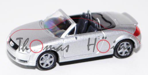 Audi TT Roadster (Typ 8N), Modell 1999-2006, silbermetallic, mit Heckspoiler, Rietze, 1:87, mb