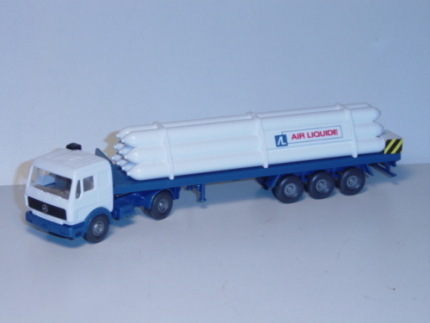 Mercedes Gastransporter Sattelzug, reinweiß/grünblau, AIR LIQUIDE, Wiking, 1:87, mb